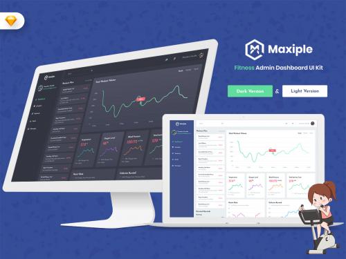 Maxiple - Fitness Admin Dashboard UI Kit (SKETCH) - maxiple-fitness-admin-dashboard-ui-kit-sketch