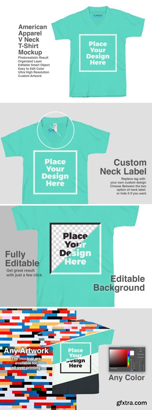 V-Neck-American-Apparel Mockup 2545557