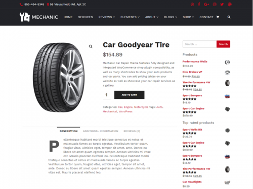 Mechanic WordPress Theme - Shop Single Product Page - mechanic-wordpress-theme-shop-single-product-page