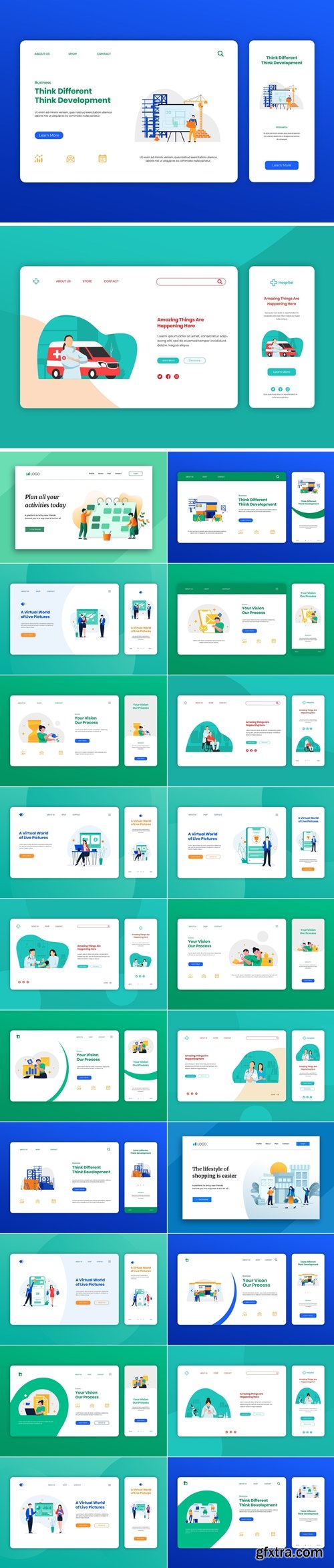 Illustration Landing Page & Onboarding Mobile App 3