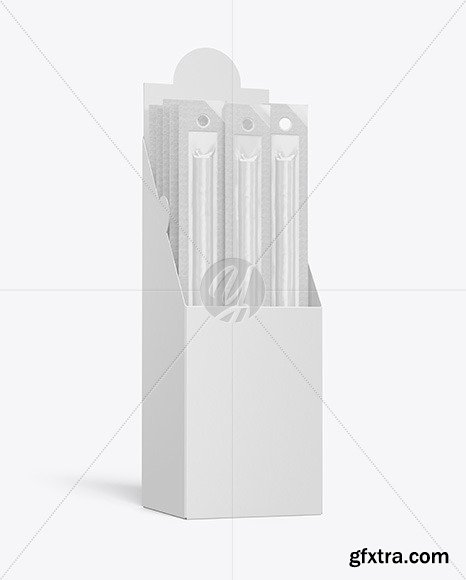 Paper Box with Snack Sticks Mockup 53607