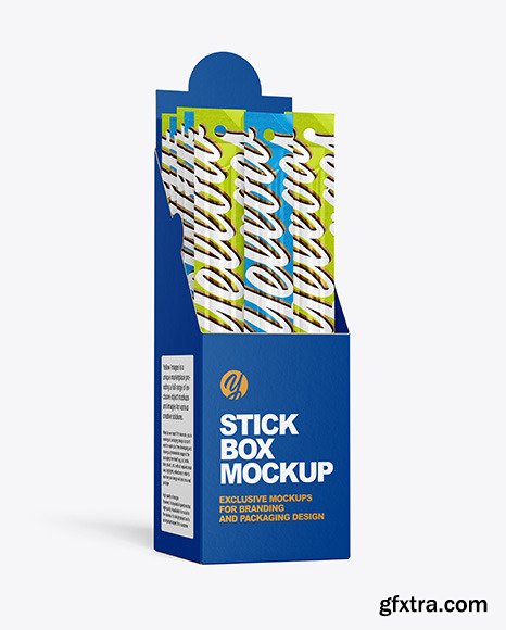 Paper Box with Snack Sticks Mockup 53607