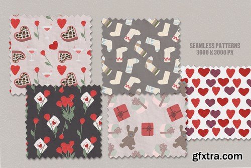 Lovely romantic seamless valentine patterns