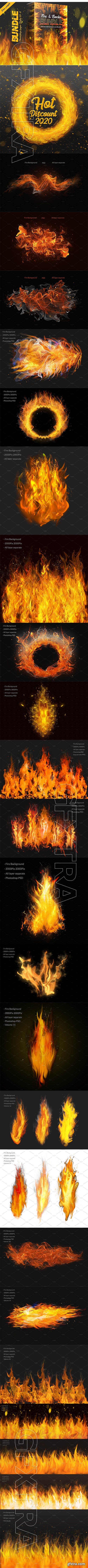 CreativeMarket - Fire & Smoke Bundle PSD 4422579