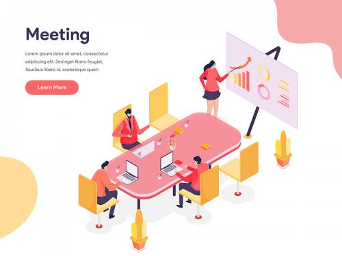 Meeting Room Isometric Illustration - meeting-room-isometric-illustration