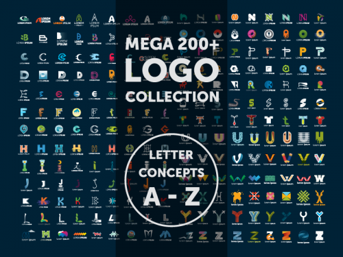 Mega 200+ Logo Collection LATTER CONCEPT A-Z - mega-200-logo-collection-latter-concept-a-z