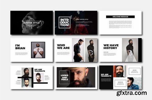 Hipster Powerpoint Google Slides and Keynote Templates