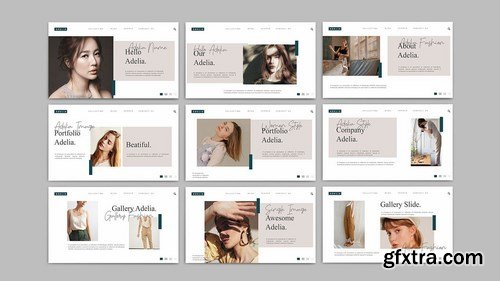 Adelia - Fashion Powerpoint Google Slides and Keynote Templates