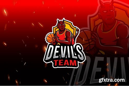 Devils Basket Team Esport Logo Template