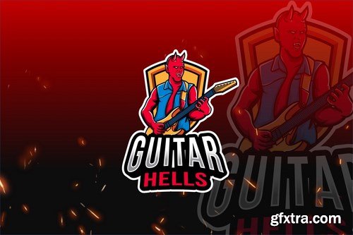 Guitar Hells Esport Logo Template