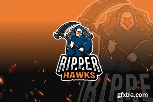 Ripper Hawks Esport Logo Template