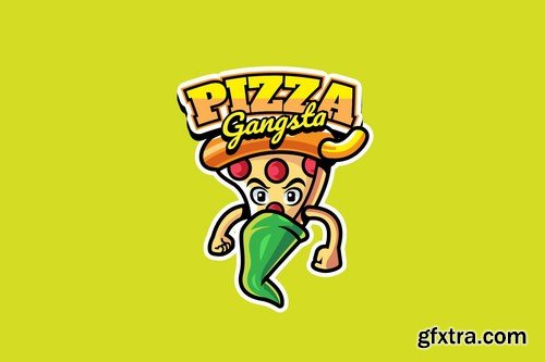 pizza gangsta - Mascot Logo