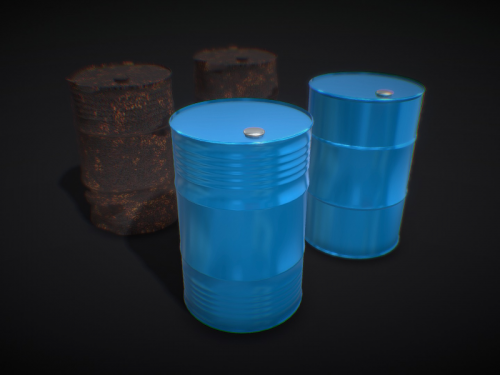 Metal Oil Barrels ( 2 Types + 2 Materials ) - metal-oil-barrels-2-types-2-materials