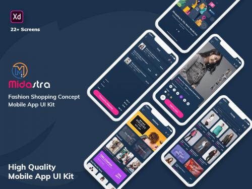 Midastra-Fashion Shopping Mobile App UI kit Dark (XD) - midastra-fashion-shopping-mobile-app-ui-kit-dark-xd