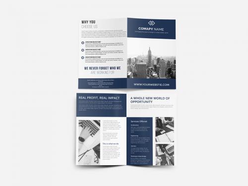 Minimal Corporate Business Bi-Fold Brochure Template - minimal-corporate-business-bi-fold-brochure-template