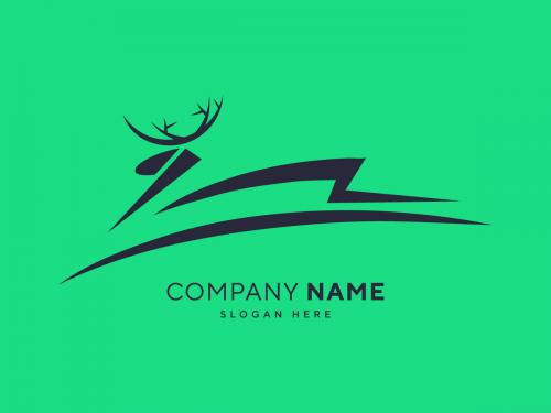 Minimalist Deer Logo Design Vector Template - minimalist-deer-logo-design-vector-template