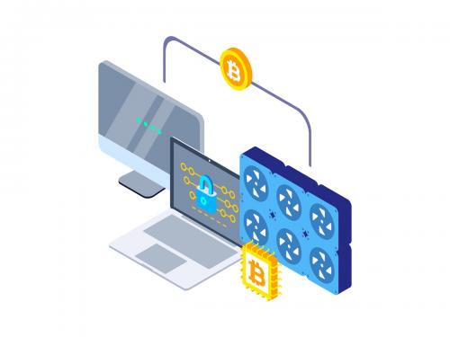 Mining Farm Isometric Illustration - mining-farm-isometric-illustration