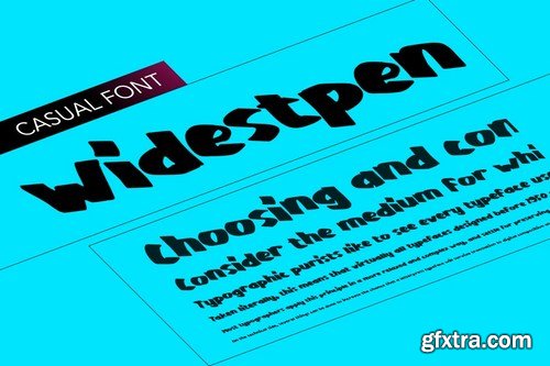 WidestPen, pen like font very wide