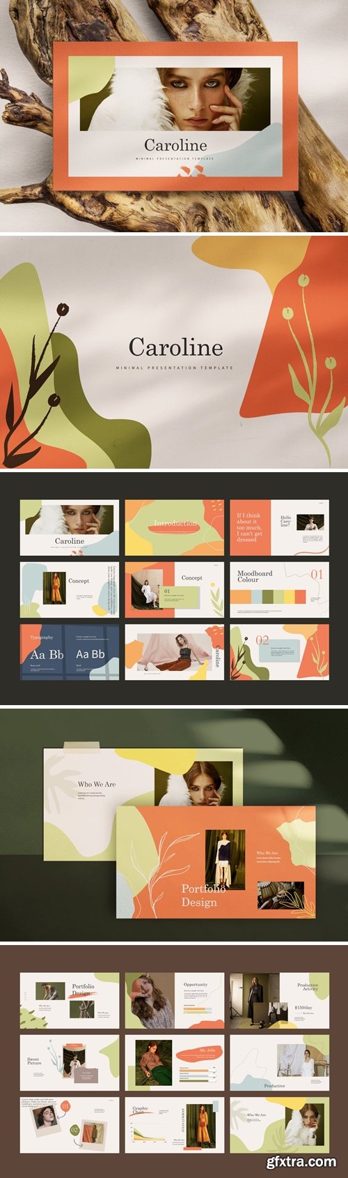 Caroline Powerpoint, Keynote and Google Slides Templates