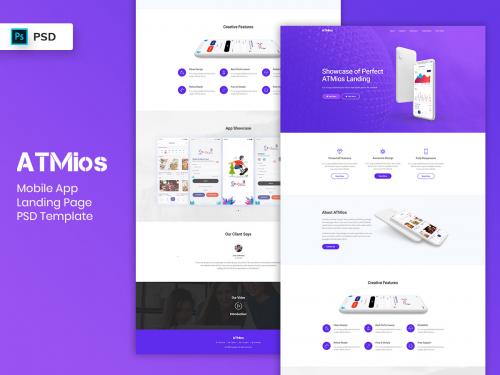 Mobile App Landing Page PSD Template-04 - mobile-app-landing-page-psd-template-04