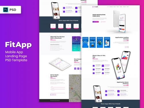 Mobile App Landing Page PSD Template-05 - mobile-app-landing-page-psd-template-05