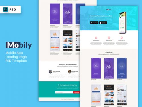 Mobile App Landing Page PSD Template-06 - mobile-app-landing-page-psd-template-06