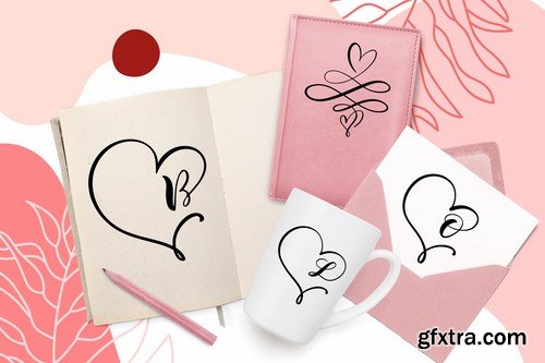 CM - Monogram Heart Flourish Font 4484236