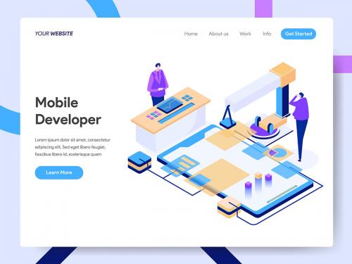 Mobile Developer Isometric Illustration - mobile-developer-isometric-illustration-8dad7a76-c6b1-490f-87c6-a3861aadf535