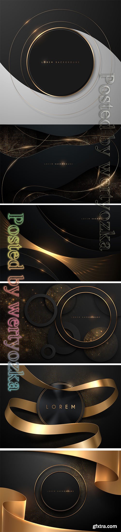 Abstract black and gold vector background