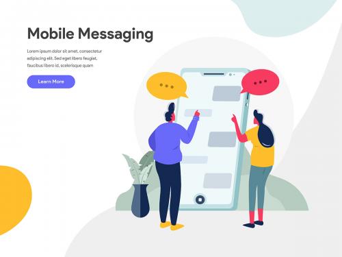 Mobile Messaging Illustration Concept - mobile-messaging-illustration-concept