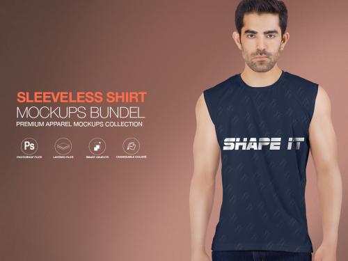 Mockups Bundle | Men's Sleeveless Shirt - mockups-bundle-men-s-sleeveless-shirt