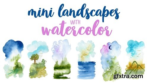 Painting mini landscapes with watercolor