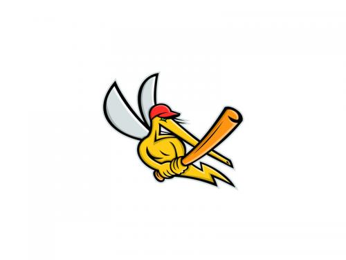 Mosquito Baseball Mascot - mosquito-baseball-mascot