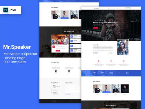 Motivational Speaker Landing Page PSD Template - motivational-speaker-landing-page-psd-template