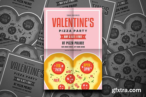 Valentine's Pizza Party Flyer