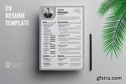 Minimalist CV Resume R33 Template