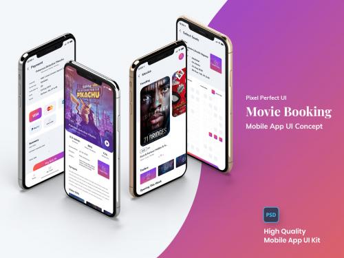 Movie Booking Mobile App UI Kit Light Version - movie-booking-mobile-app-ui-kit-light-version