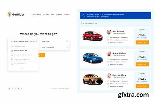 Getrider - Share Ride PSD