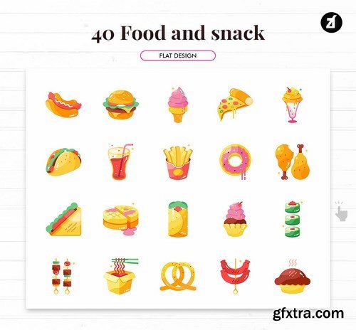 40 food and snack elements