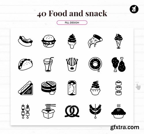 40 food and snack elements