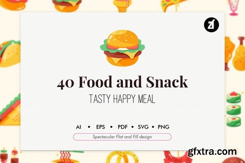 40 food and snack elements