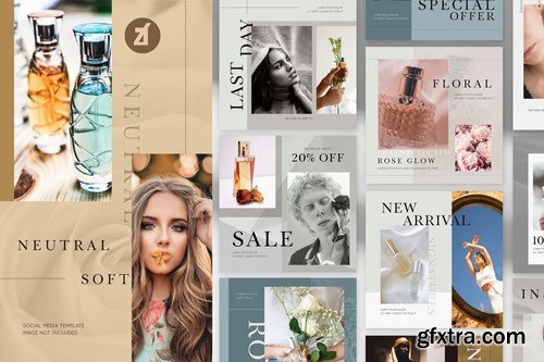 Soft Neutral social media graphic templates