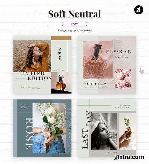 Soft Neutral social media graphic templates