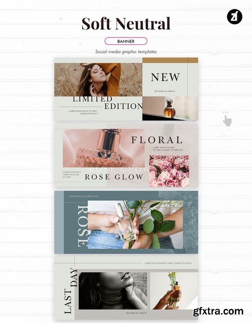 Soft Neutral social media graphic templates