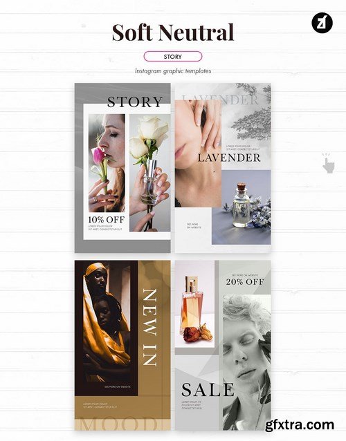 Soft Neutral social media graphic templates