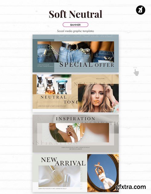 Soft Neutral social media graphic templates