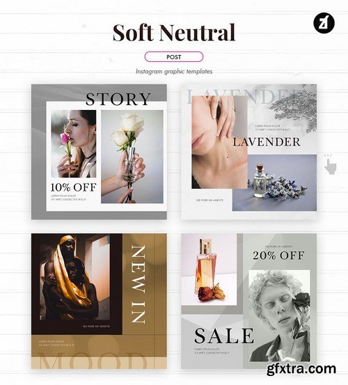 Soft Neutral social media graphic templates