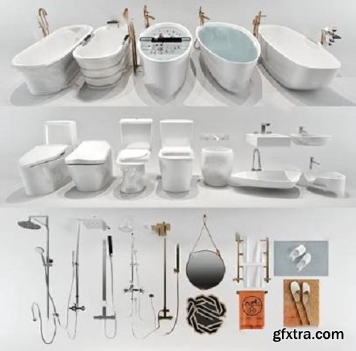 Toilet / Baththub / Shower Combination 3d models