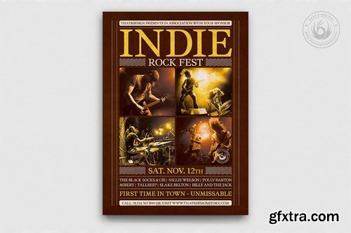 Indie Rock Flyer Template V8