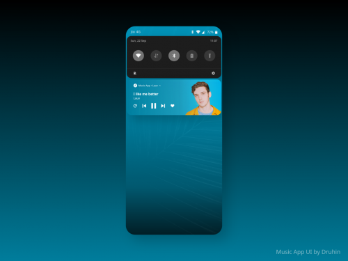 Music App UI - Notification Bar Page Design - music-app-ui-notification-bar-page-design
